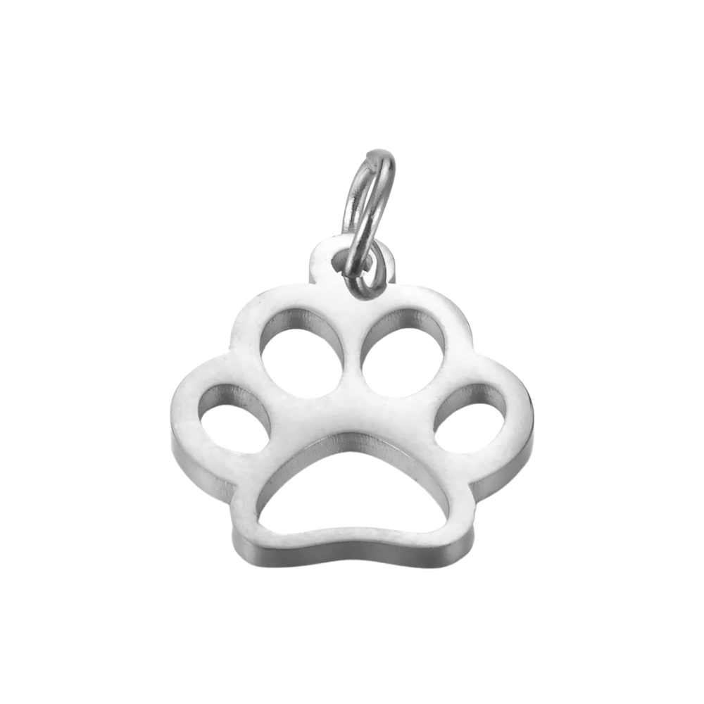Charm huella de perro - plata