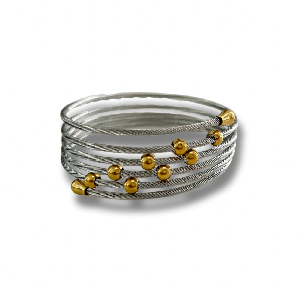 Pulsera dos tonos - dorado y plata