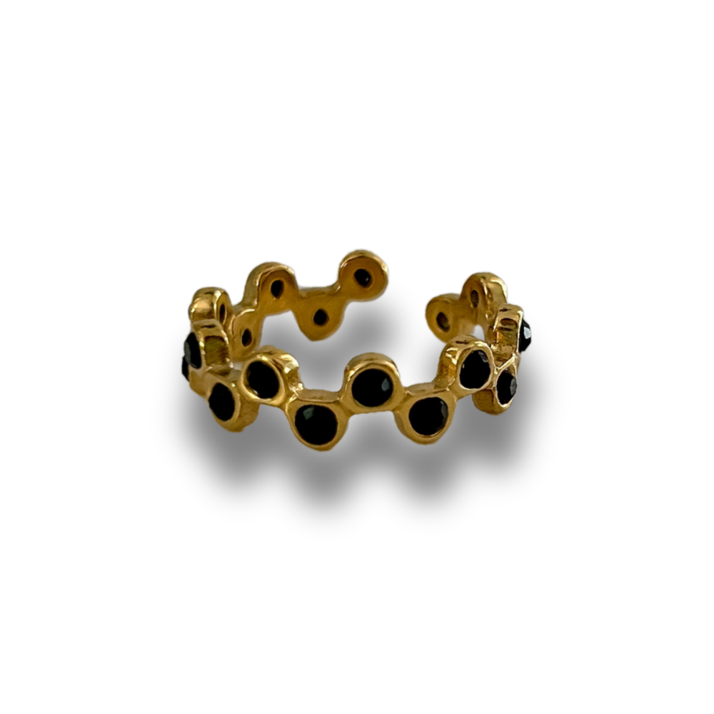 Sortija Gala - negro - dorado