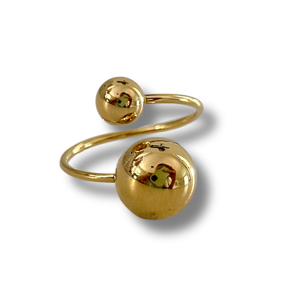 Sortija bolitas - dorado