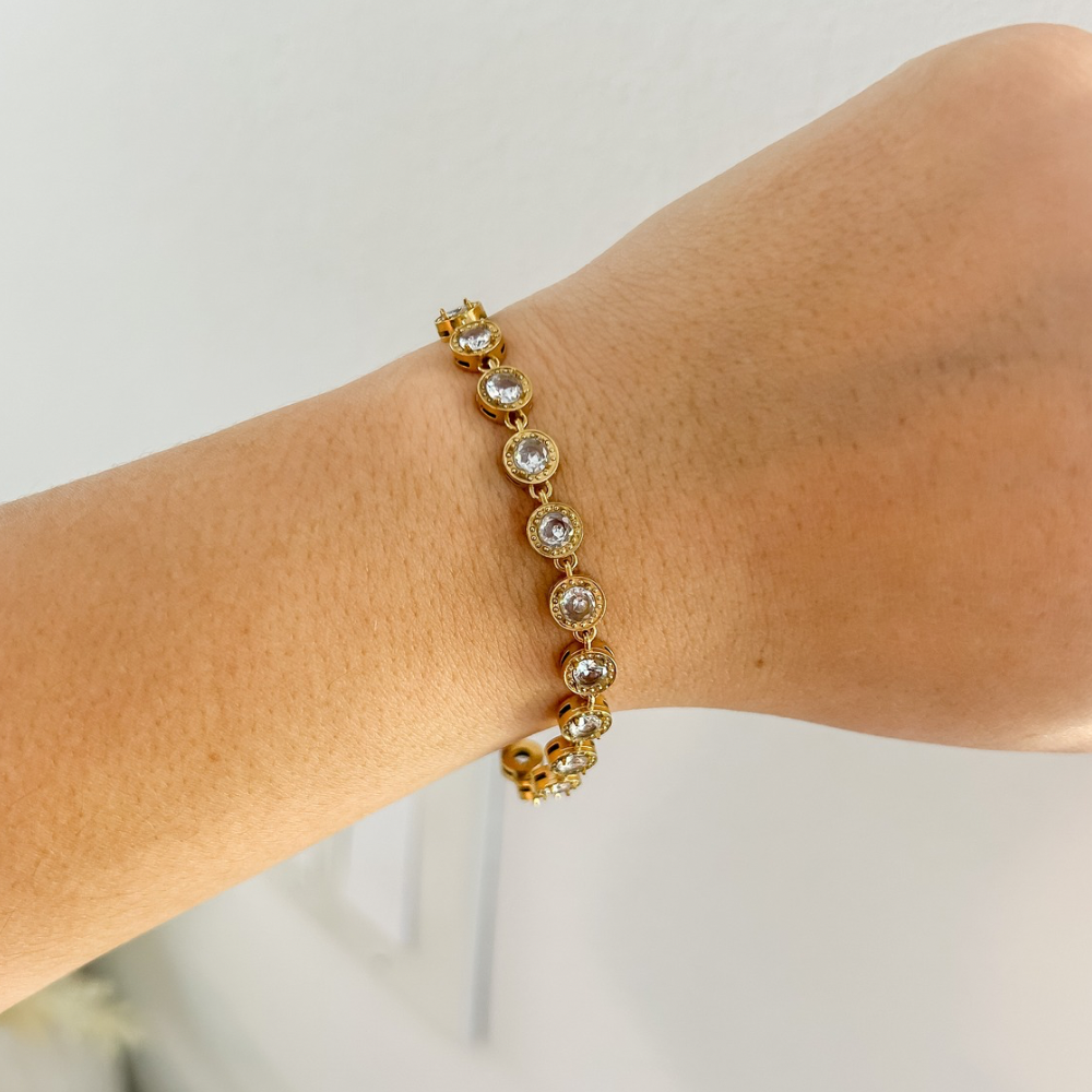 Pulsera Sof - clear - dorado