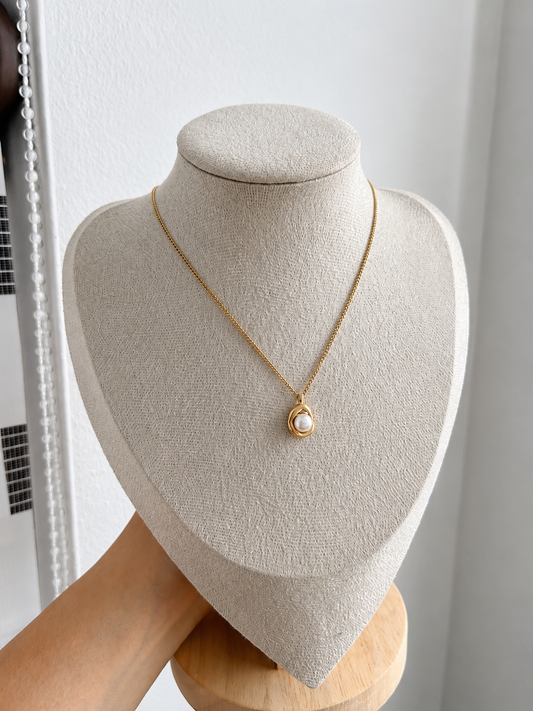 Collar perla - dorado