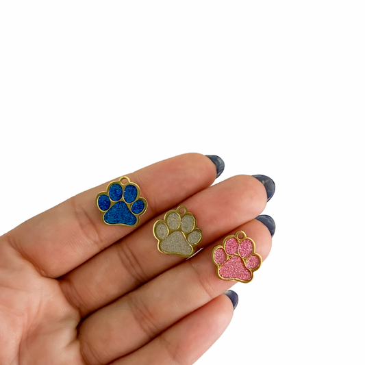 Charm huella de perro - rosa, azul y blanco