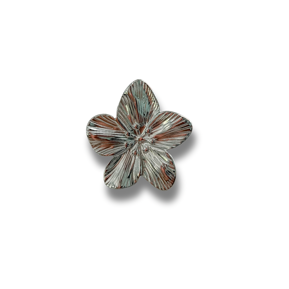 Sortija Hibisco - plata - ajustable