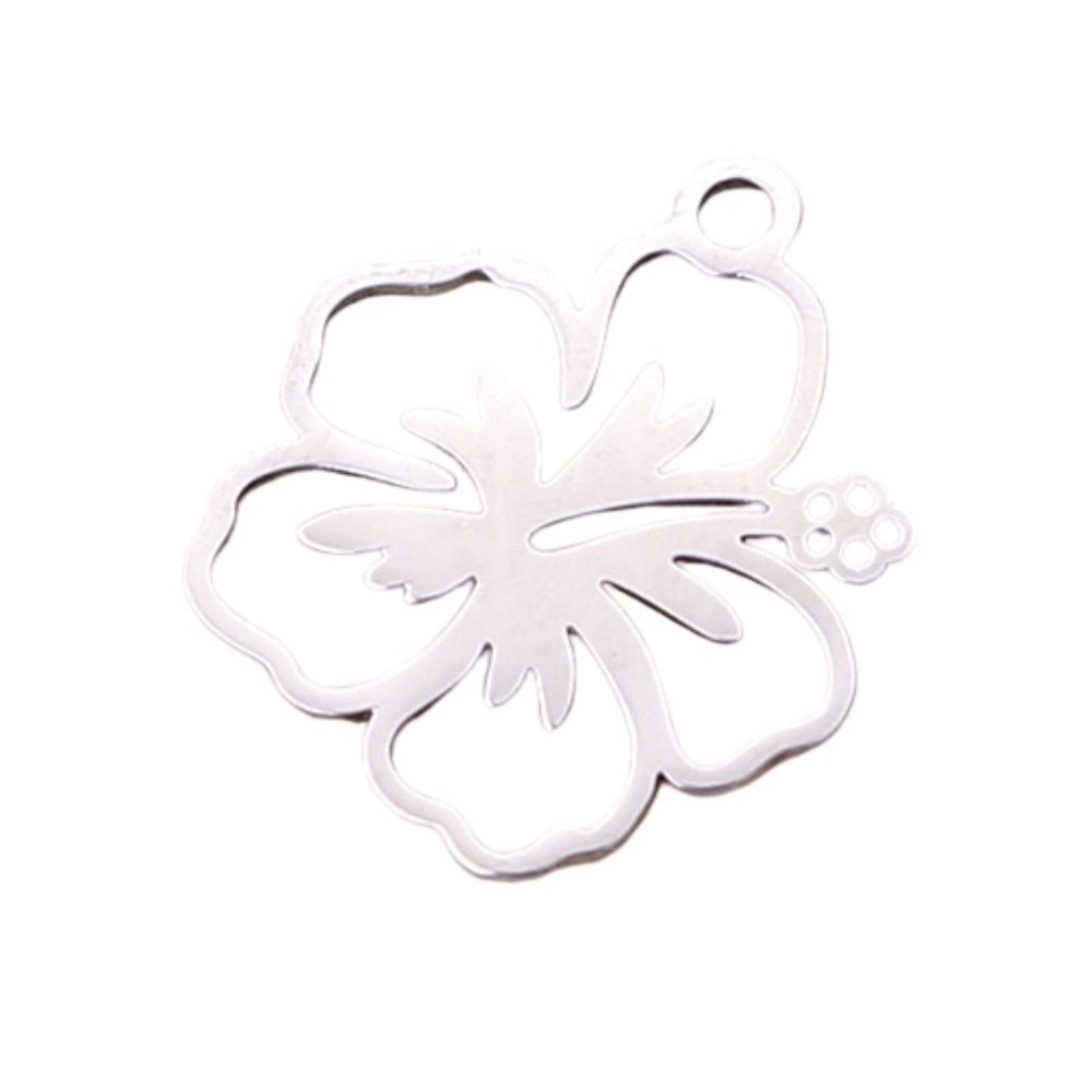 Charm flor - plata