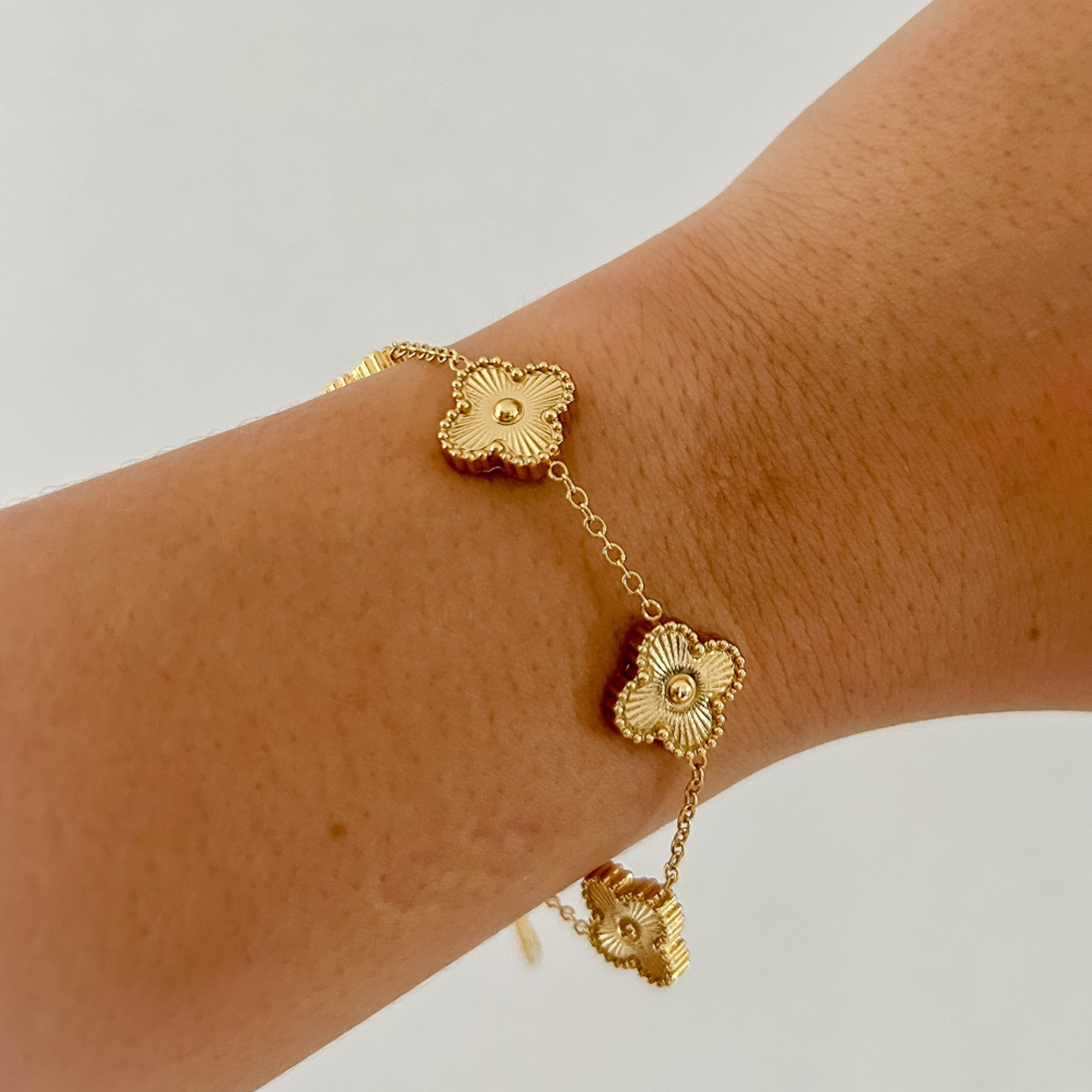 Pulsera trébol dorado - dorado
