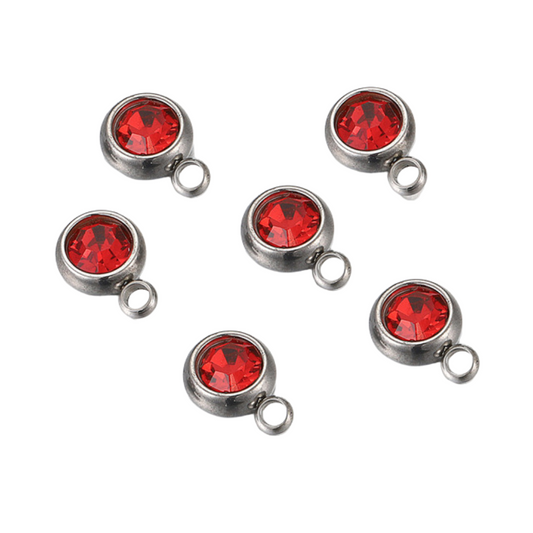 Charm colores - rojo, azul, rosa, transparente- plata