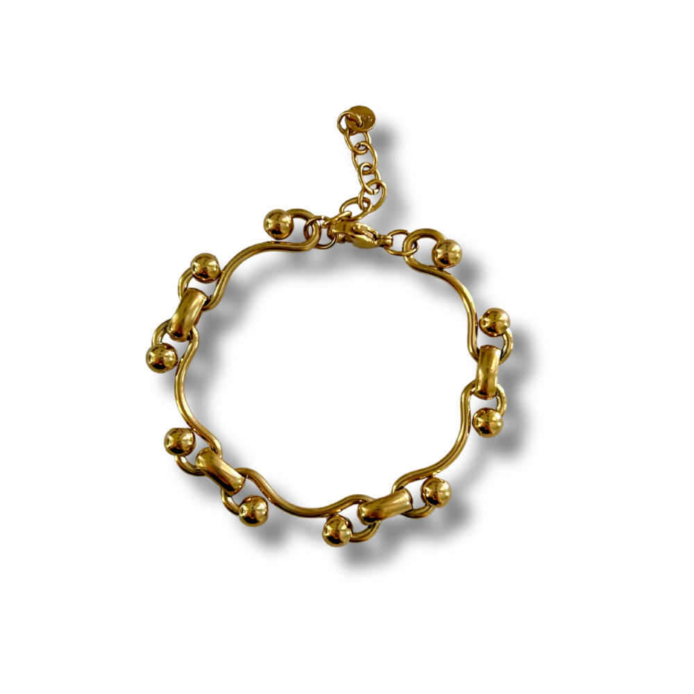Pulsera bolitas - dorado