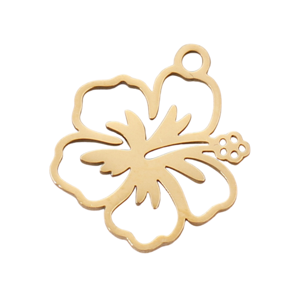 Charm flor - dorado