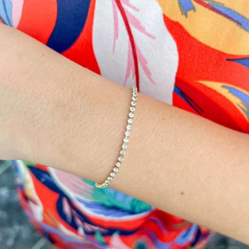 Pulsera tennis - zirconia - dorado