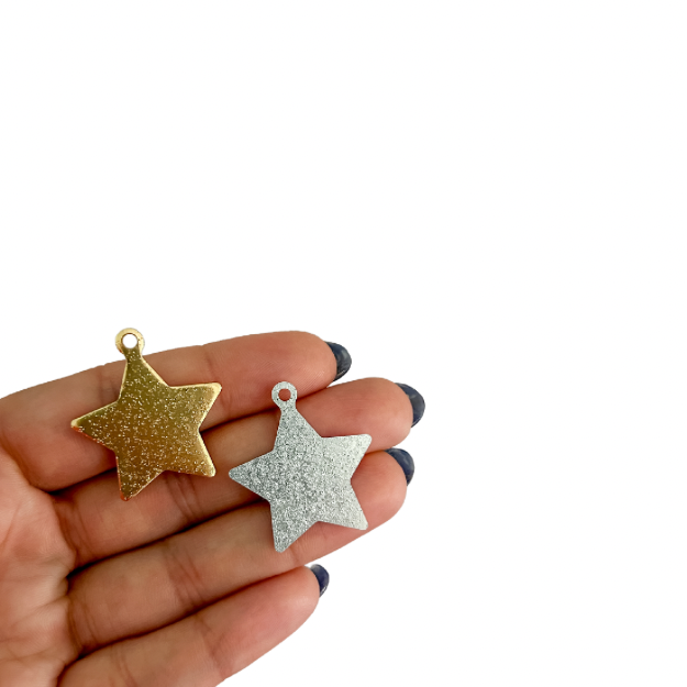 Charm estrella - dorado y plata