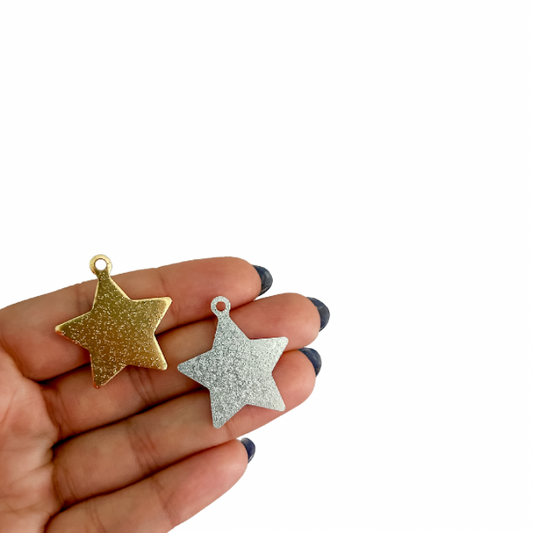 Charm estrella - dorado y plata