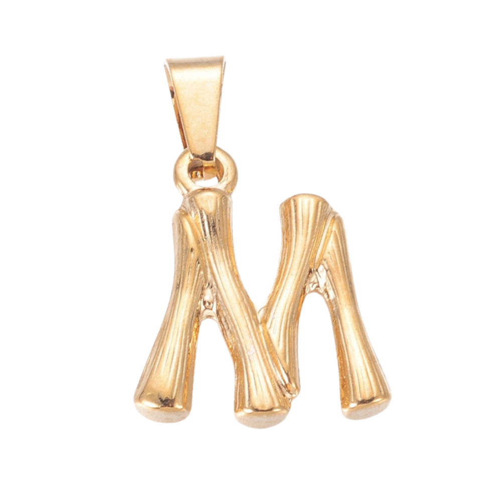 Charm inicial - letras A a Z - dorado