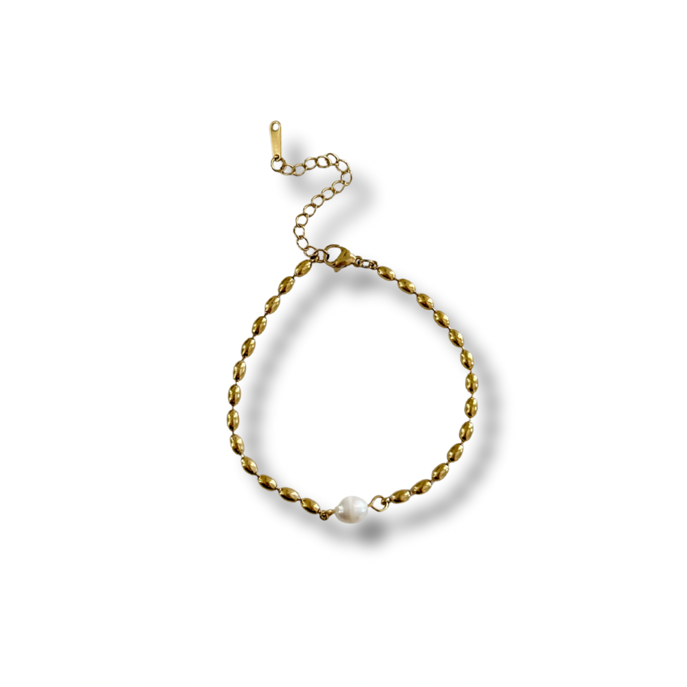Pulsera perla - dorado