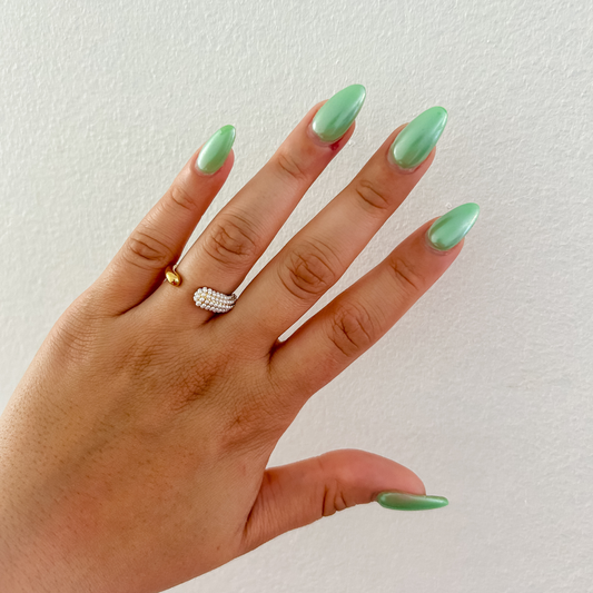 Sortija perla - dorado