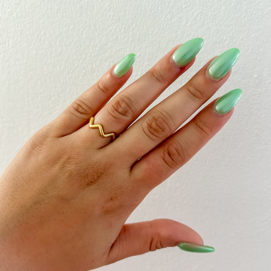 Sortija zigzag - dorado