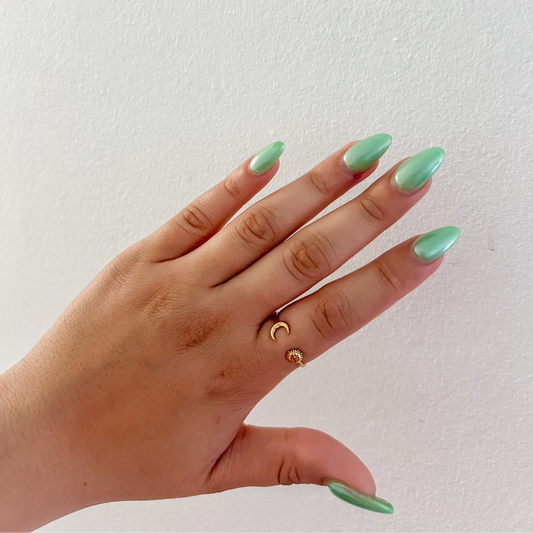 Sortija sol y luna - dorado