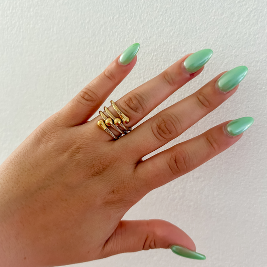 Sortija bolitas - dorado