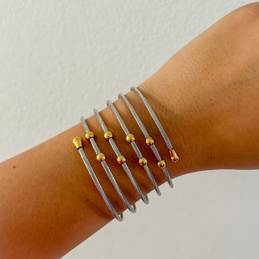 Pulsera dos tonos - dorado y plata