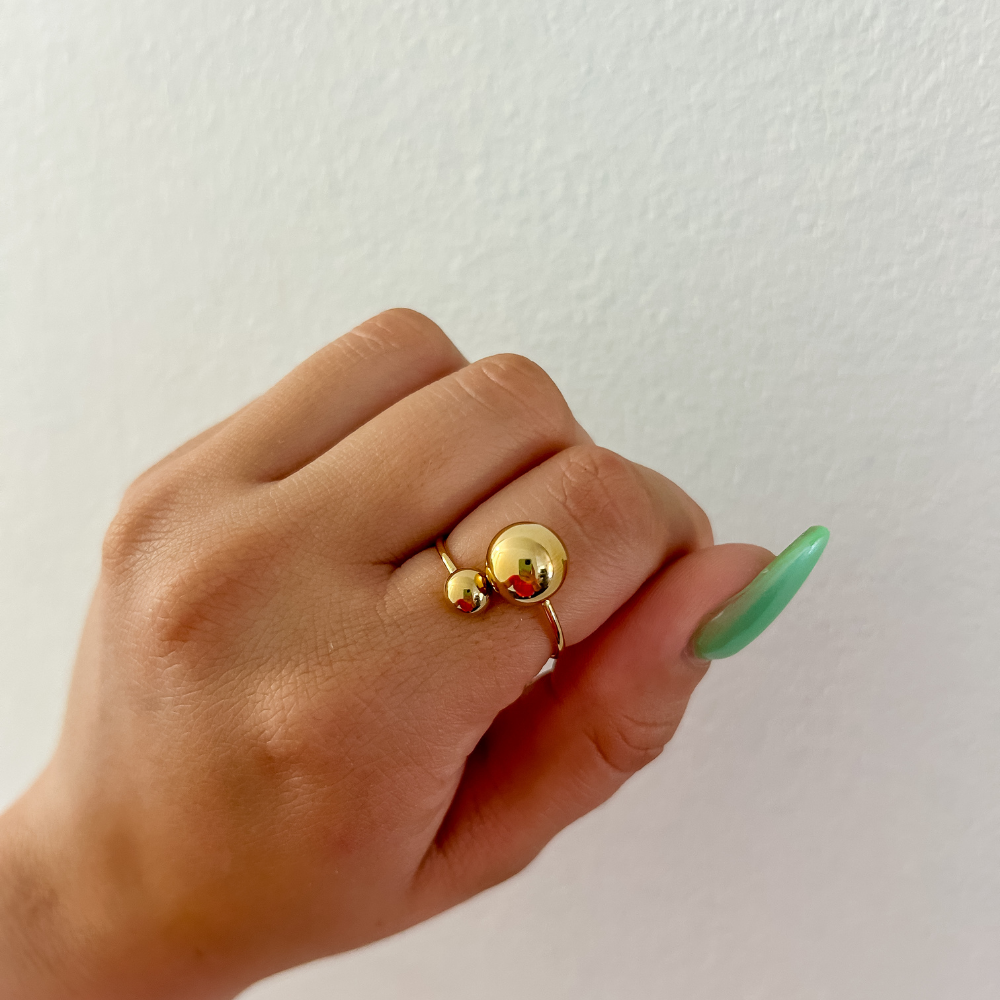 Sortija bolitas - dorado