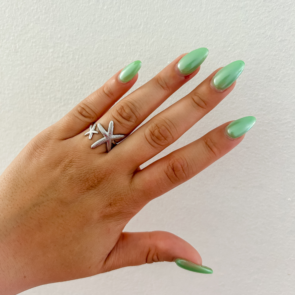 Sortija estrella de mar - plata