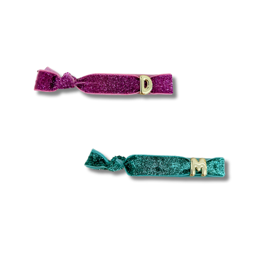 Pulsera elástica - dorado - letra pequeña - cinta con brillo