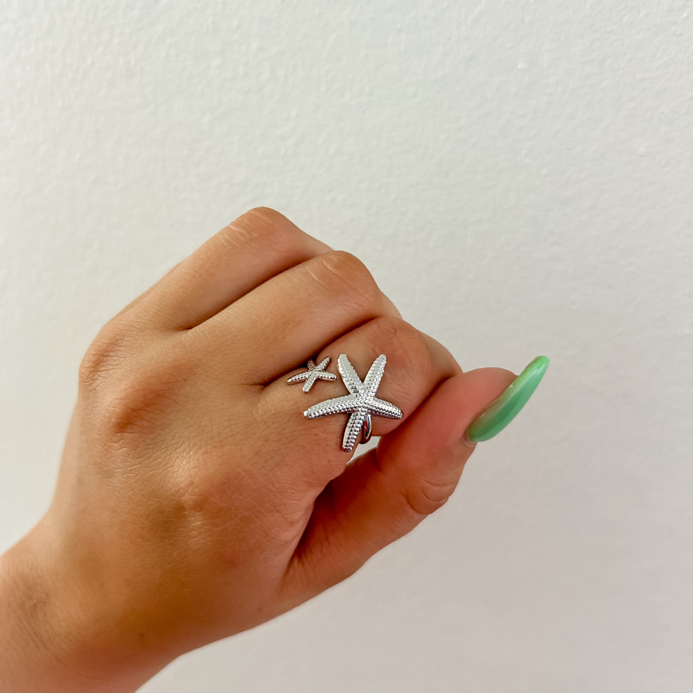 Sortija estrella de mar - plata