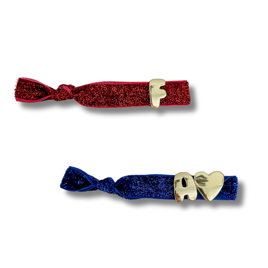 Pulsera elástica - dorado - letra grande - cinta con brillo