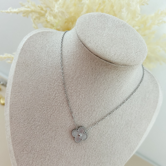 Collar trébol plata - plata