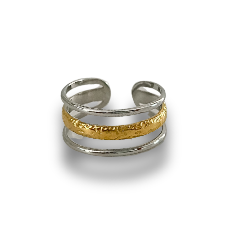 Sortija dos tonos - dorado y plata