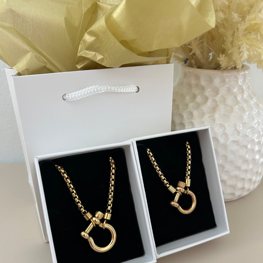 Bundle - 2 piezas - collar + pulsera - dorado