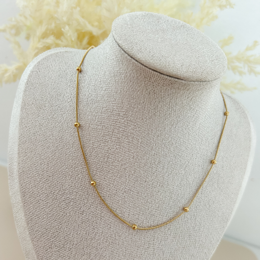 Collar bolitas - dorado