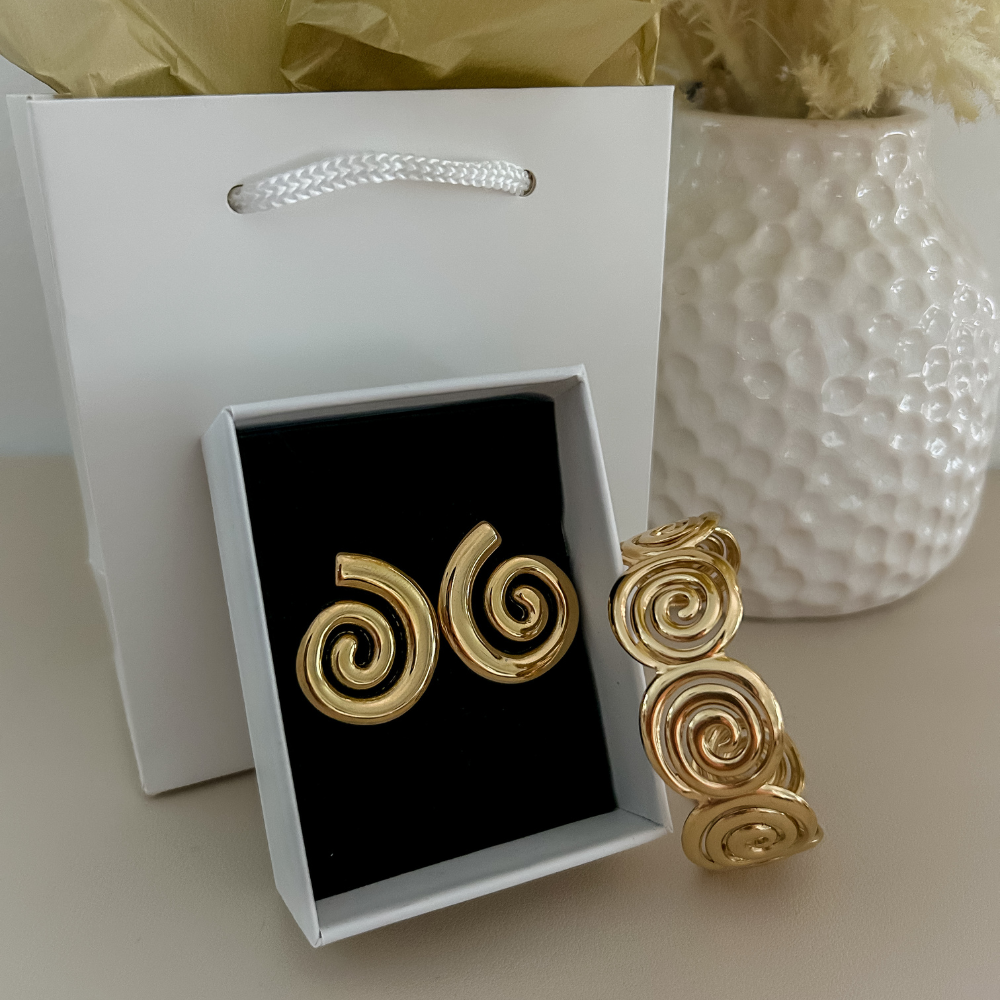 Bundle - 2 piezas - pantallas + pulsera - dorado