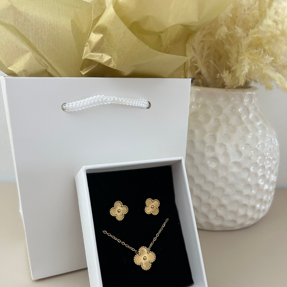 Bundle - 2 piezas - collar + pantallas - dorado