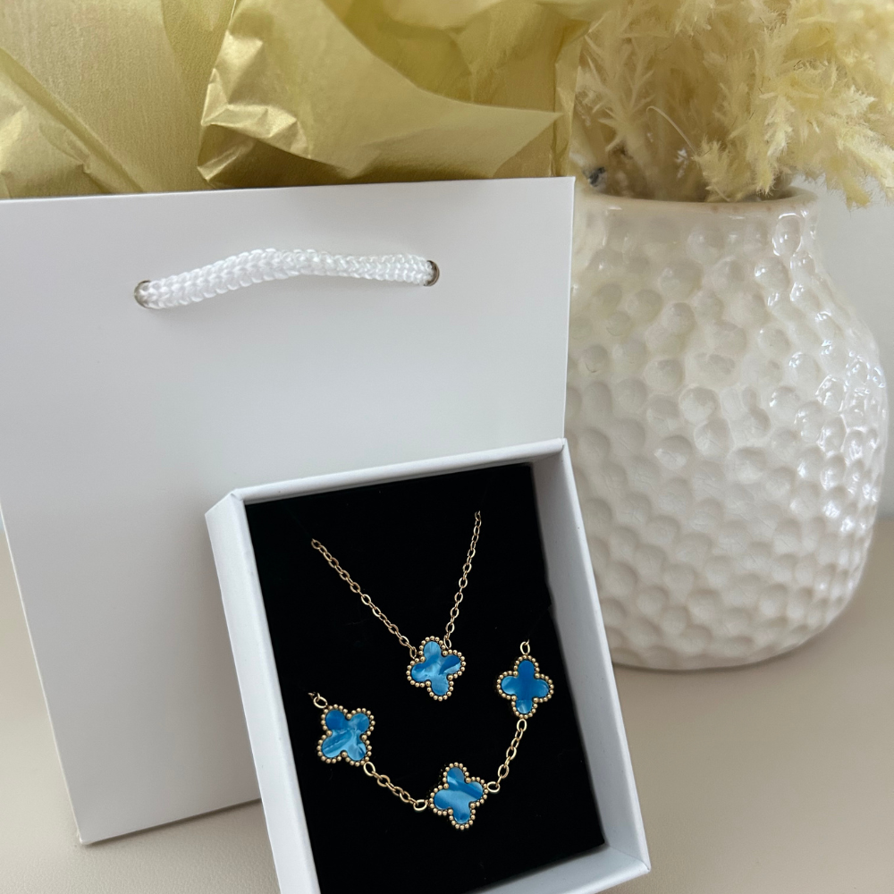 Bundle - 2 piezas - collar + pulsera - dorado