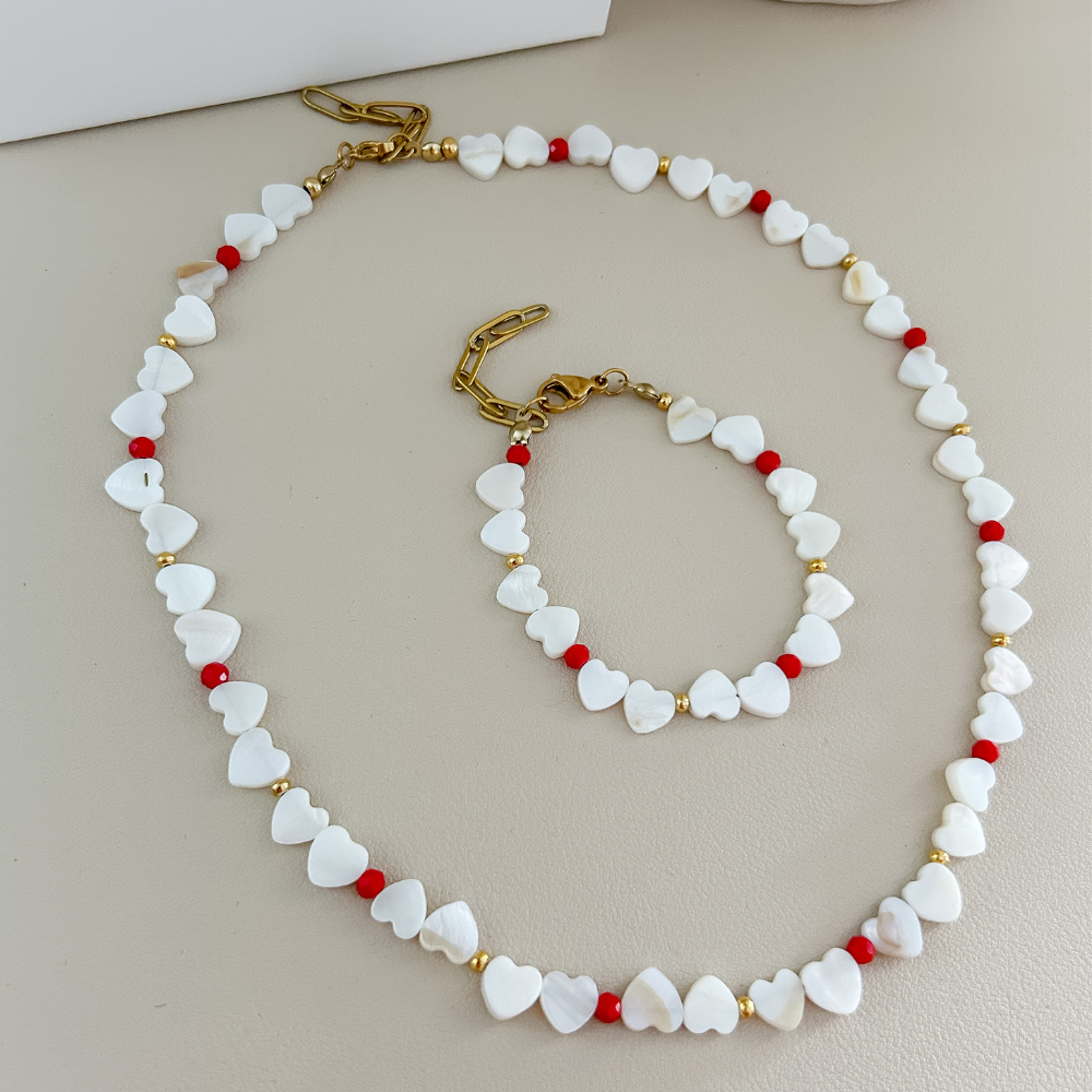 Bundle - 2 piezas - collar + pulsera - dorado