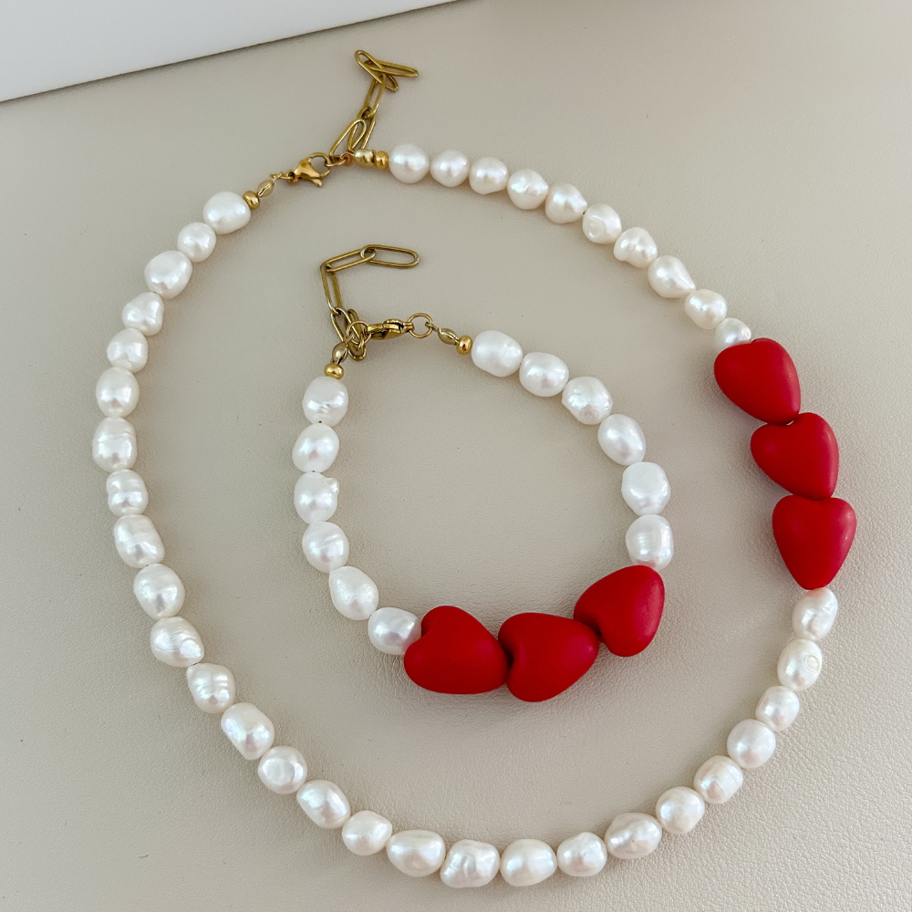 Bundle - 2 piezas - collar + pulsera - dorado