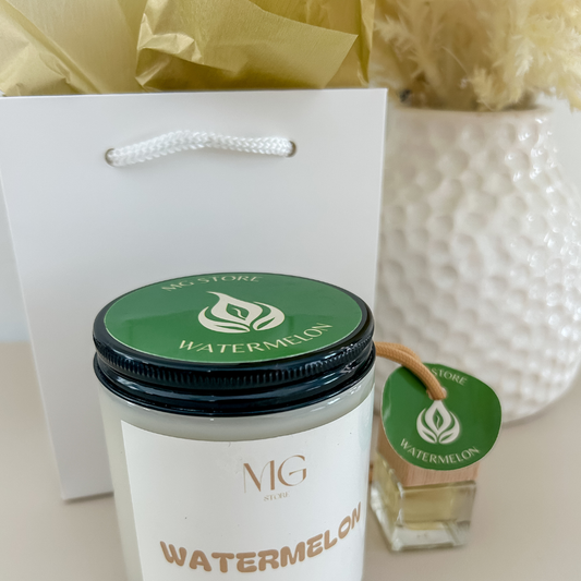 Bundle - Watermelon - vela 8oz + difusor para carro