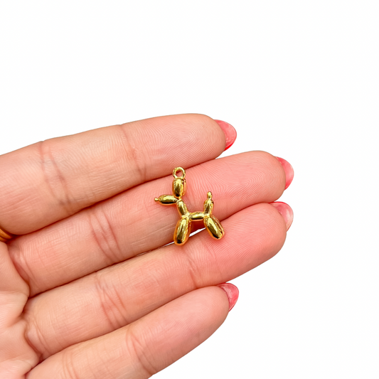 Charm perro - dorado