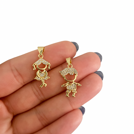 Charm niño y niña - dorado