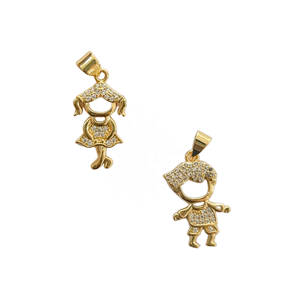 Charm niño y niña - dorado