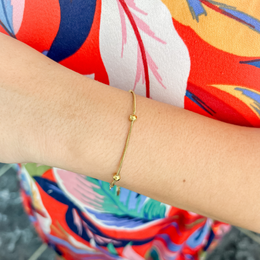 Pulsera bolitas - dorado