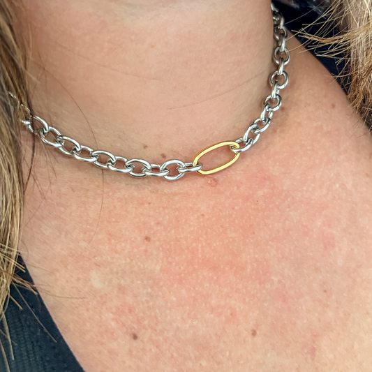 Collar eslabones - dos tonos