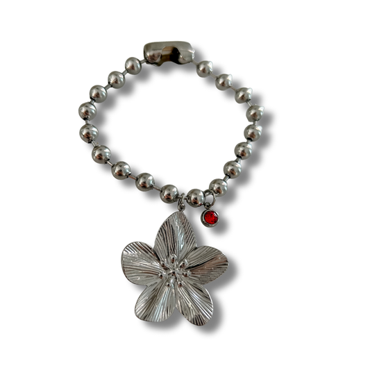 Pulsera militar flor - plata