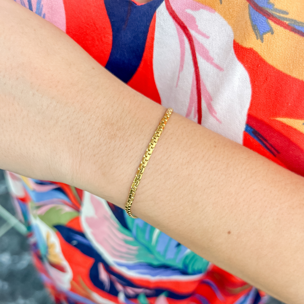 Pulsera box - dorado