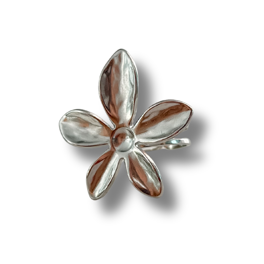 Sortija flor - plata