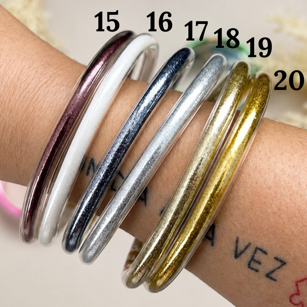 Pulseras glitter - colores