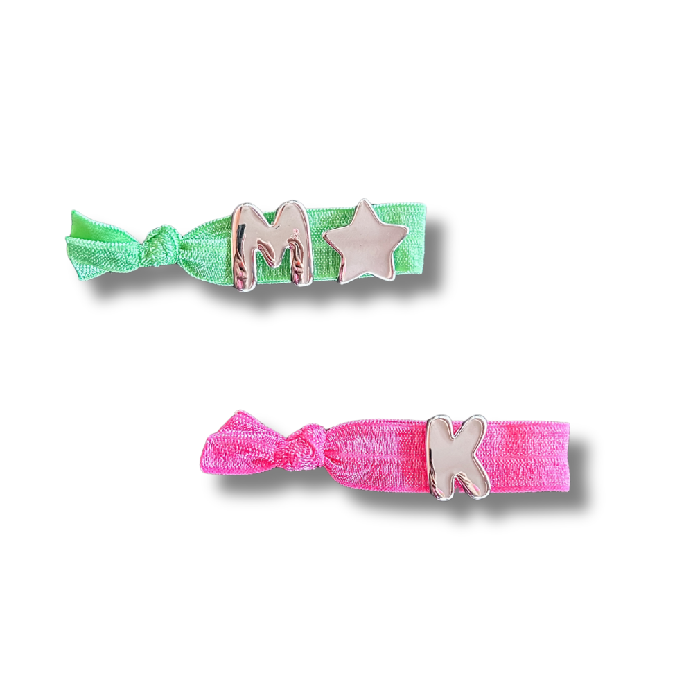 Pulsera elástica - plata - letra grande - cinta sin brillo