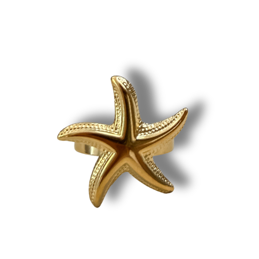 Sortija estrella de mar - dorado