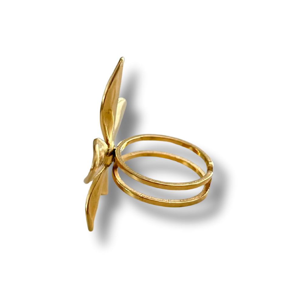 Sortija flor - dorado